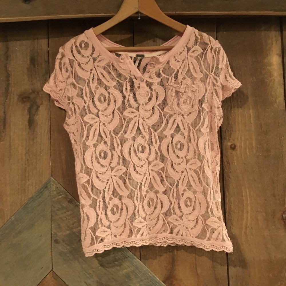 Pink lace coverlet